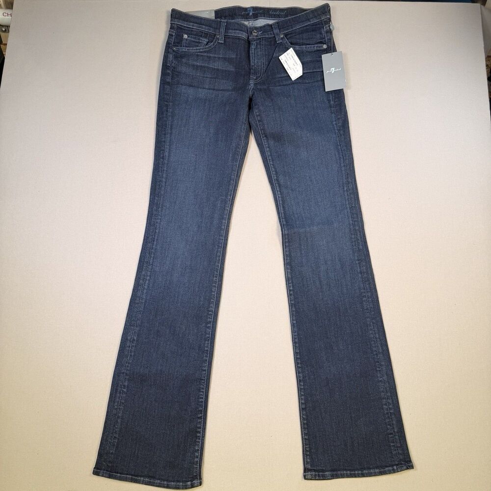 NWT 7 For All Mankind Jeans Womens 31 Blue Denim Bootcut 34” Inseam MSRP $169